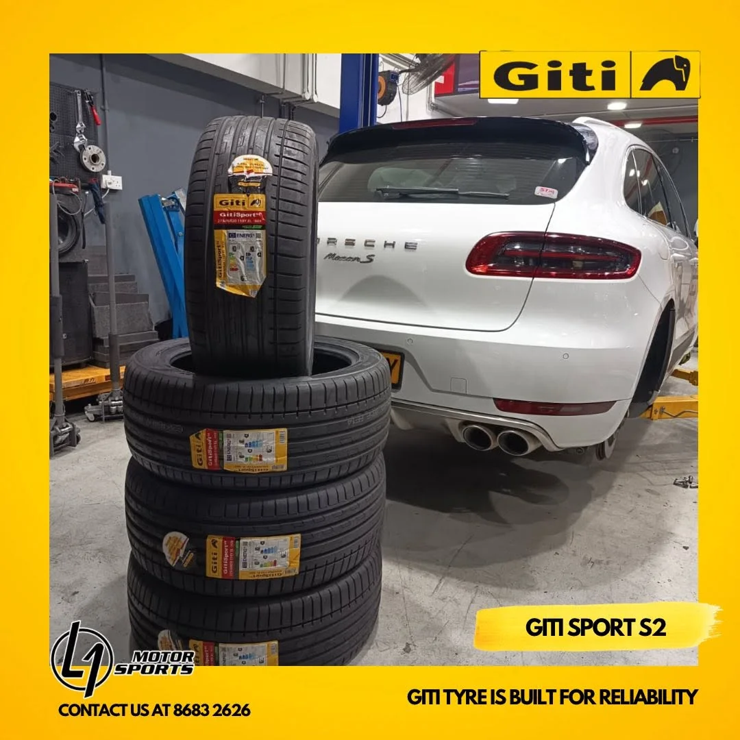 Giti Sport S2 tyres fitted on a Porsche Macan at L1 Motorsports